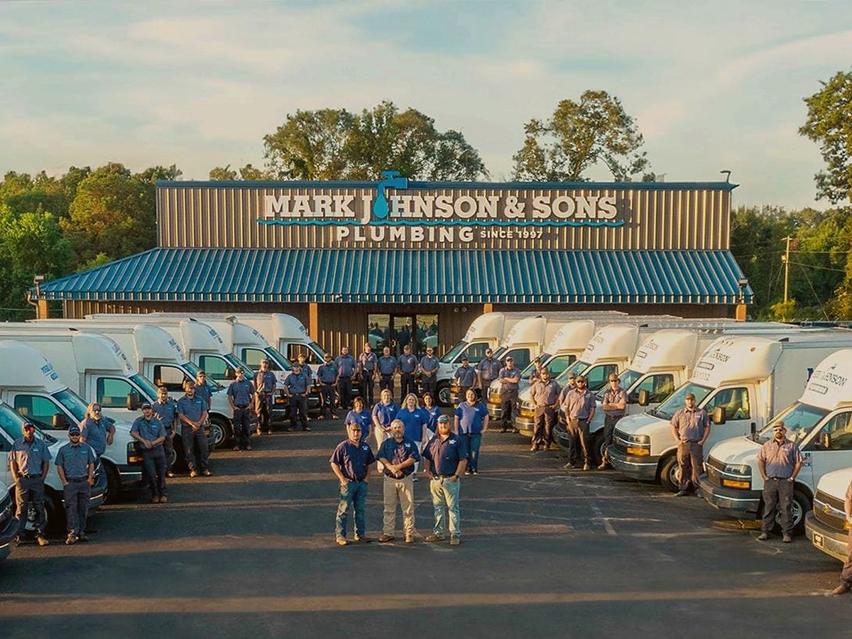 The Mark Johnson & Sons Plumbing team — owners, technicians, and office staff