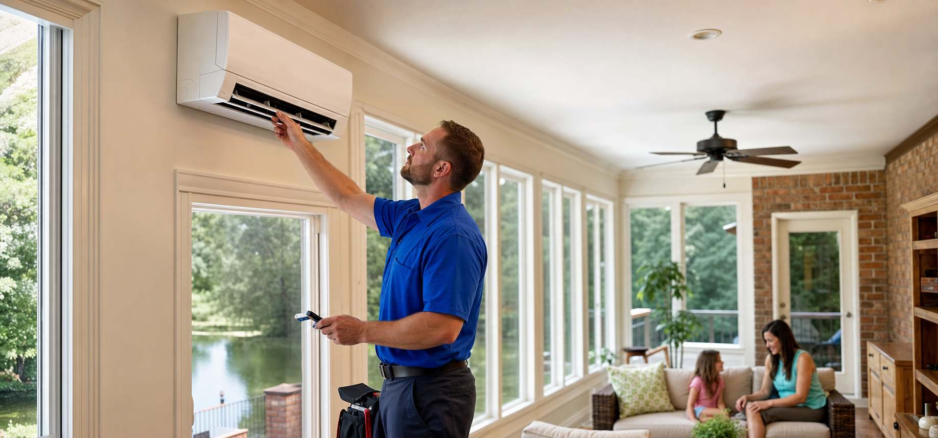 Ductless mini-split cooling a comfortable North Louisiana room