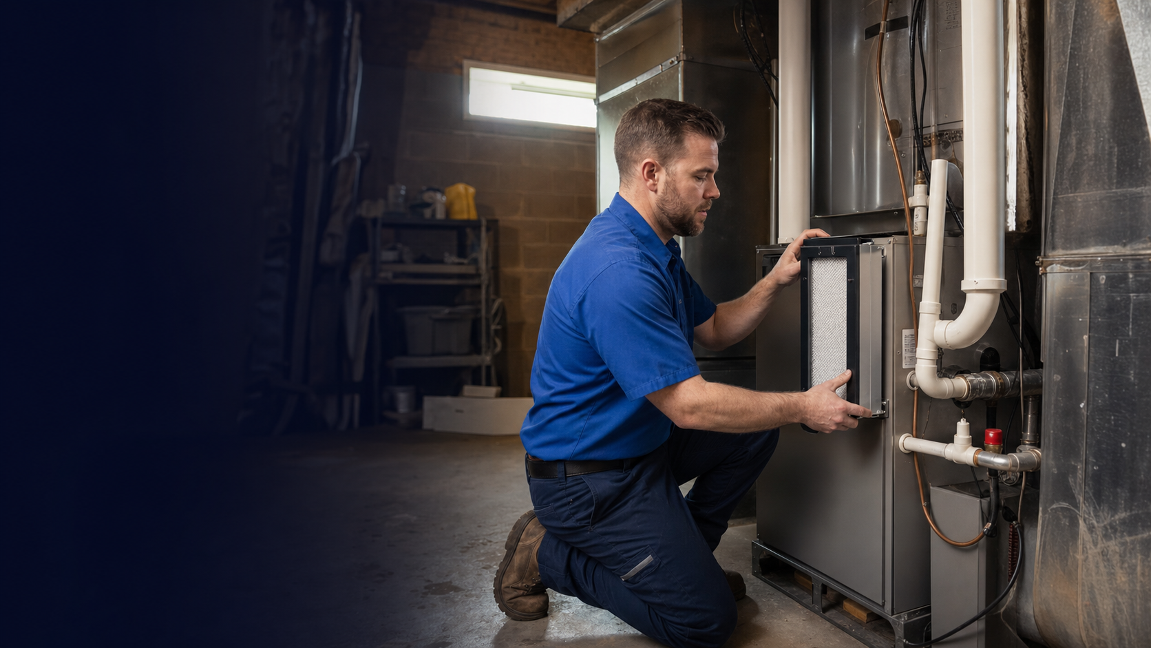Whole-home air purification and filtration system installed on an HVAC unit in a North Louisiana home